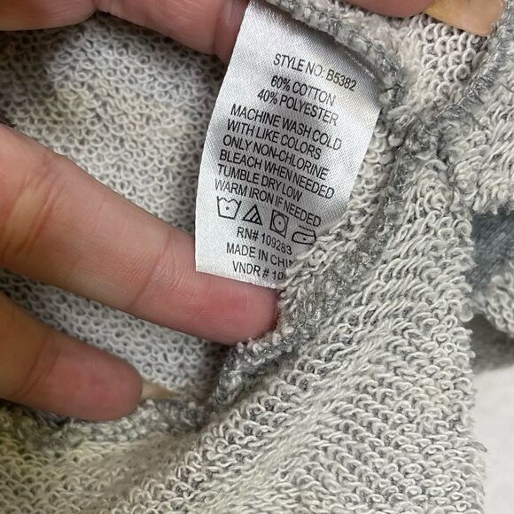 Vintage Havana Snap Sleeve Raw Hem Sweatshirt Gray S - Picture 3 of 5